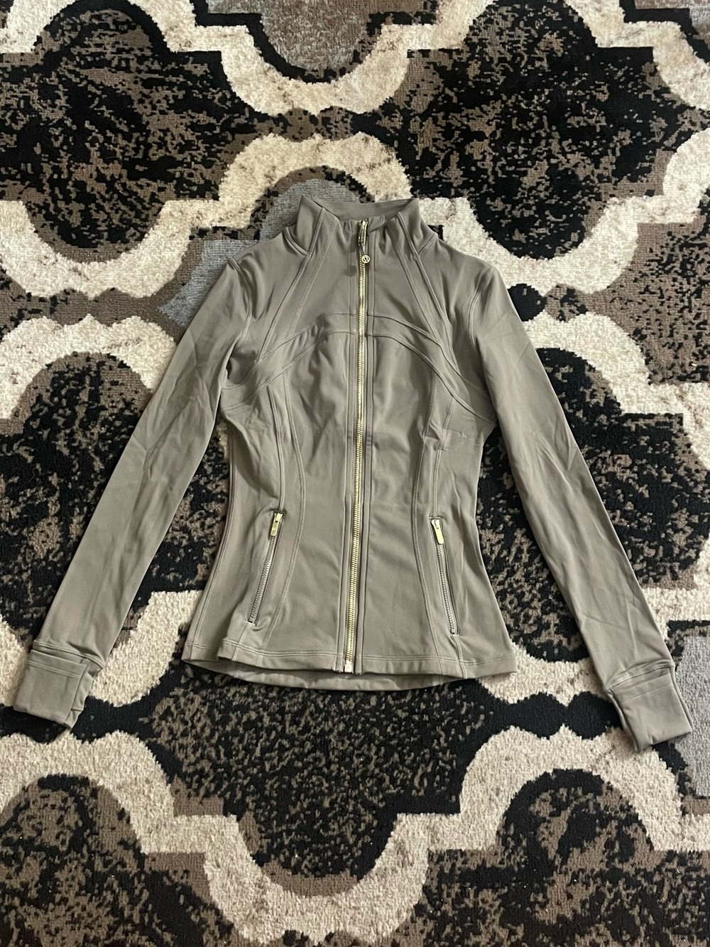 Lululemon Athletica Define Jacket Olive Green With Gold Zip Up